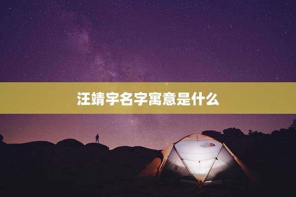汪靖宇名字寓意是什么