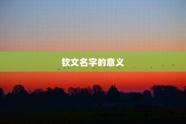 钦文名字的意义