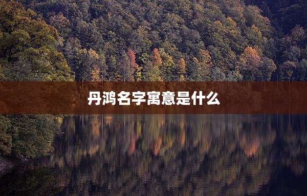 丹鸿名字寓意是什么