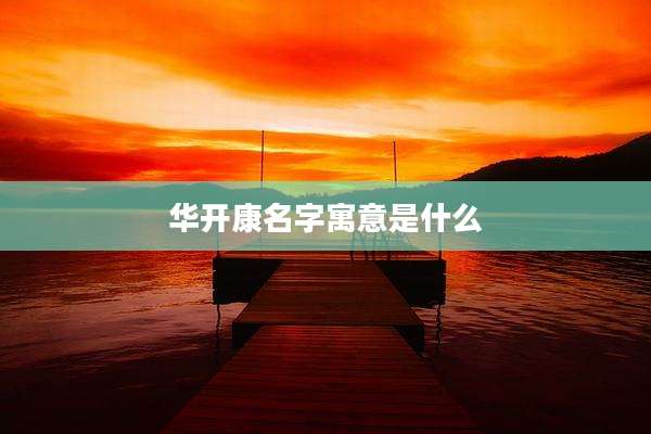 华开康名字寓意是什么