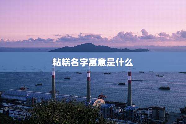 粘糕名字寓意是什么