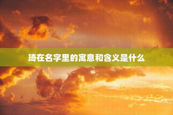 琦在名字里的寓意和含义是什么