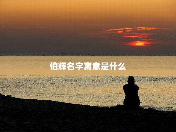 伯辉名字寓意是什么