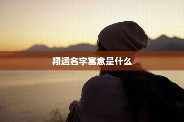 翔运名字寓意是什么
