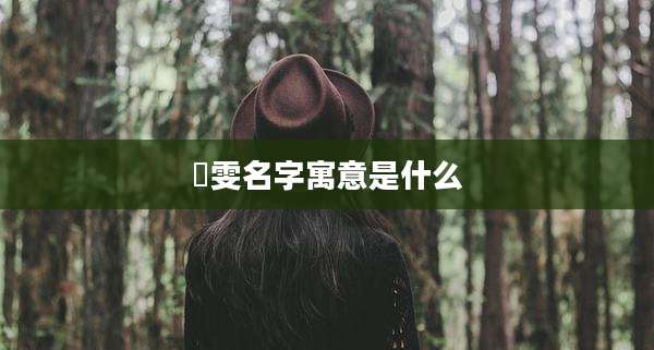 璟雯名字寓意是什么