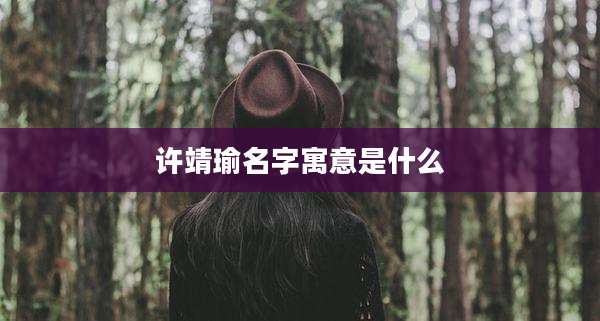 许靖瑜名字寓意是什么