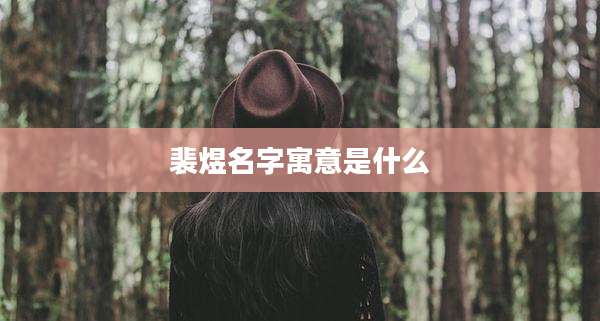 裴煜名字寓意是什么