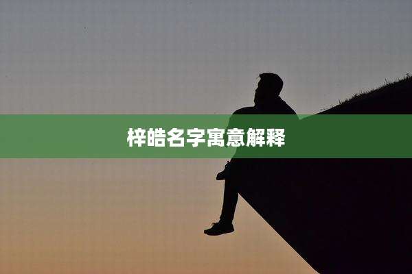 梓皓名字寓意解释
