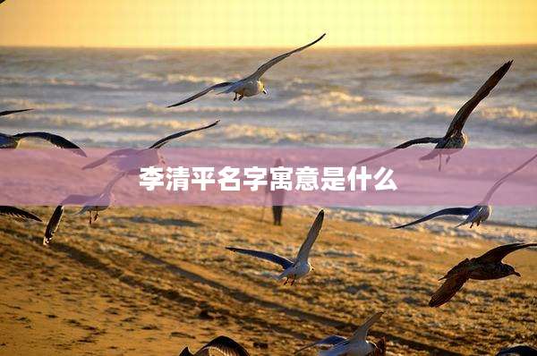 李清平名字寓意是什么