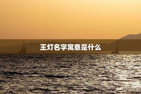 王灯名字寓意是什么