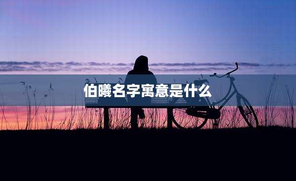 伯曦名字寓意是什么