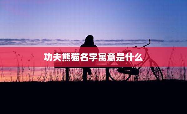 功夫熊猫名字寓意是什么