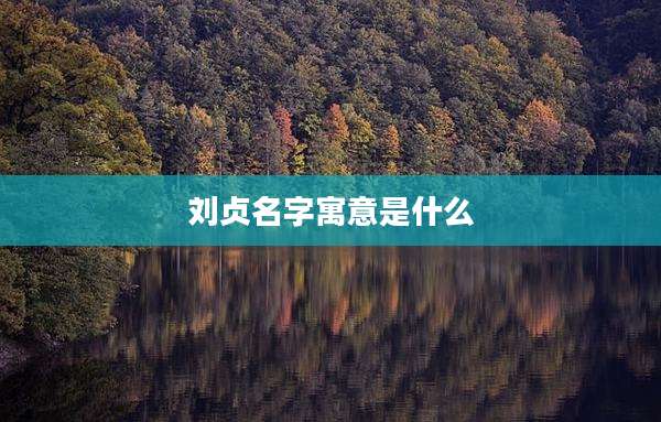 刘贞名字寓意是什么