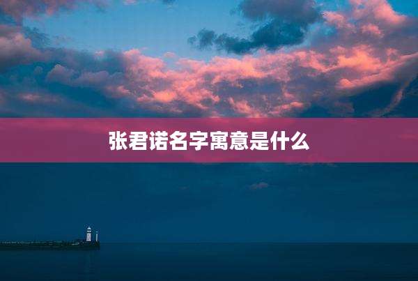 张君诺名字寓意是什么