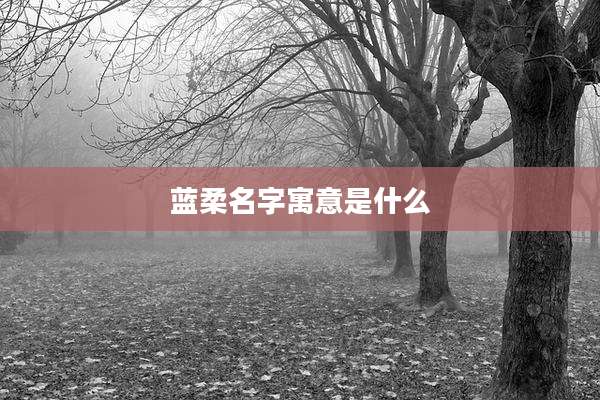 蓝柔名字寓意是什么