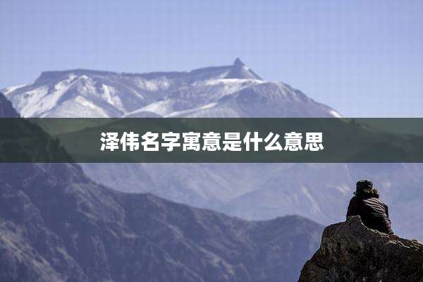 泽伟名字寓意是什么意思