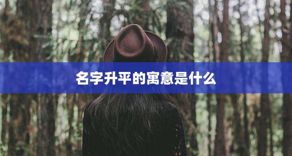 名字升平的寓意是什么