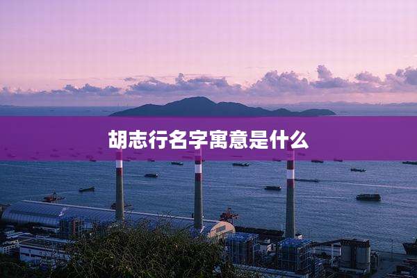 胡志行名字寓意是什么