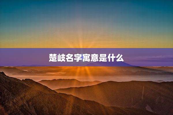 楚岐名字寓意是什么