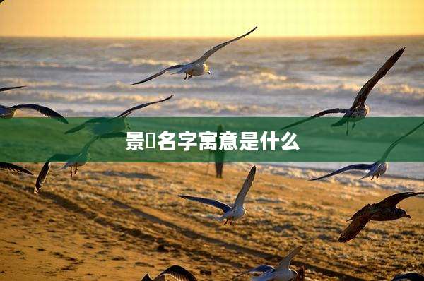 景婳名字寓意是什么