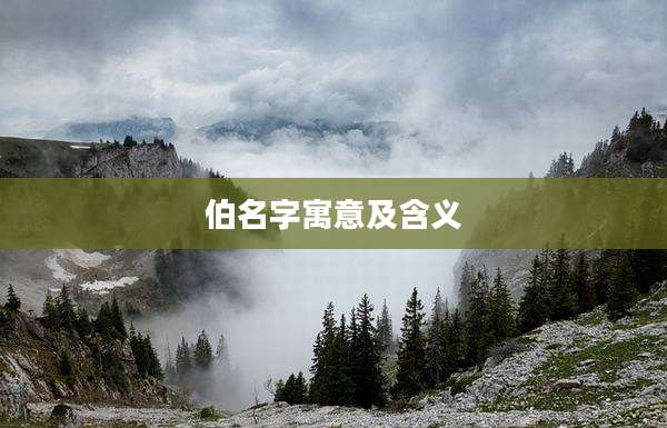 伯名字寓意及含义