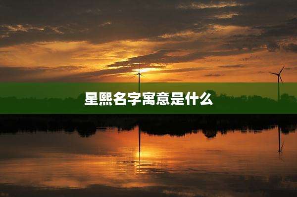 星熙名字寓意是什么