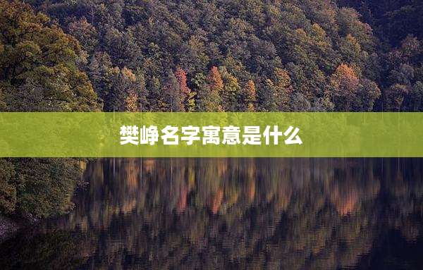 樊峥名字寓意是什么