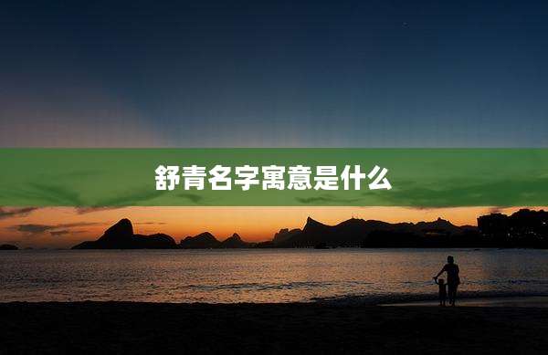 舒青名字寓意是什么