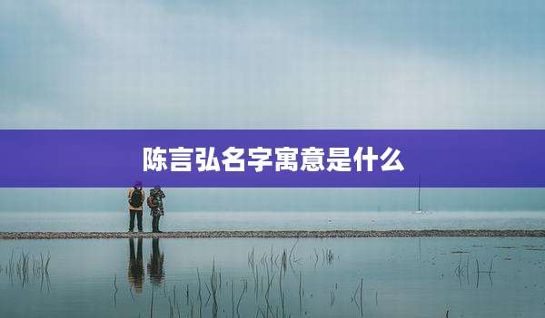 陈言弘名字寓意是什么