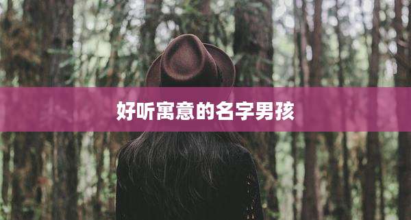 好听寓意的名字男孩