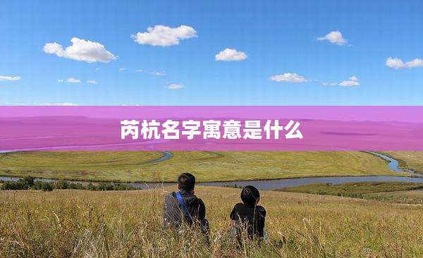 芮杭名字寓意是什么