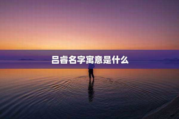 吕睿名字寓意是什么