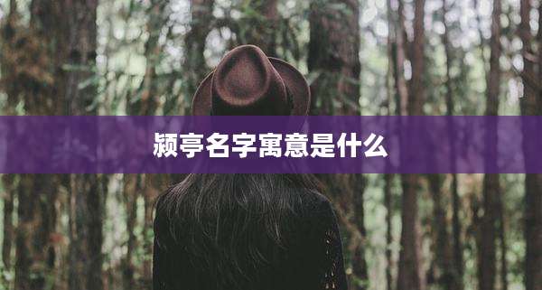 颍亭名字寓意是什么