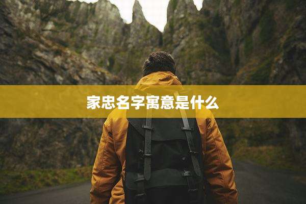 家忠名字寓意是什么