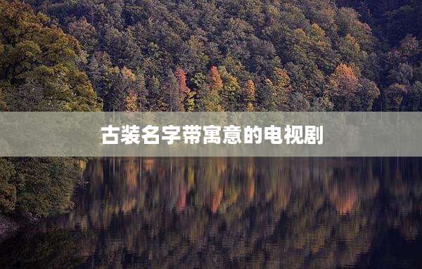 古装名字带寓意的电视剧