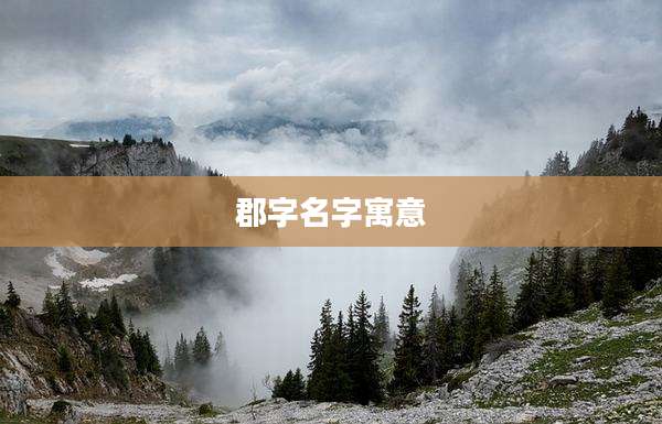 郡字名字寓意