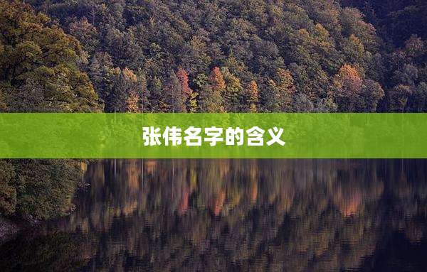 张伟名字的含义