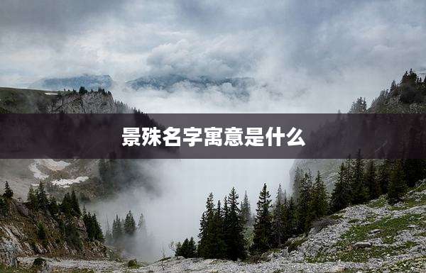 景殊名字寓意是什么