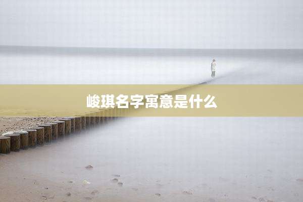 峻琪名字寓意是什么