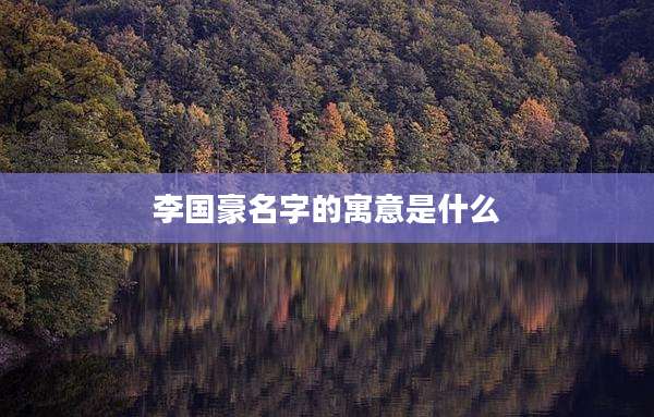 李国豪名字的寓意是什么