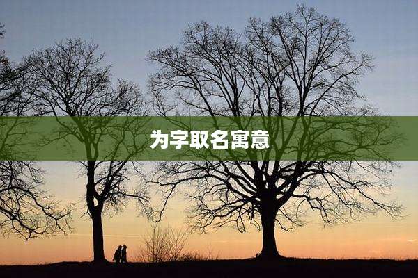为字取名寓意
