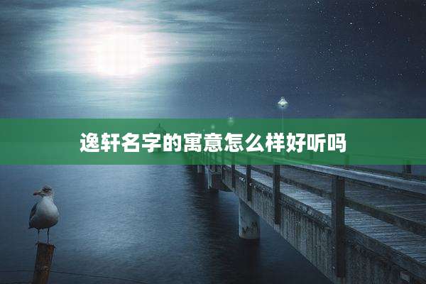 逸轩名字的寓意怎么样好听吗