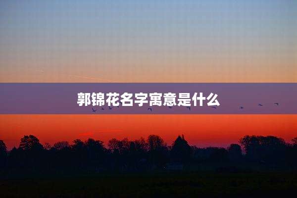 郭锦花名字寓意是什么