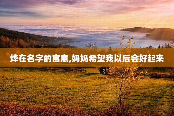 烨在名字的寓意,妈妈希望我以后会好起来