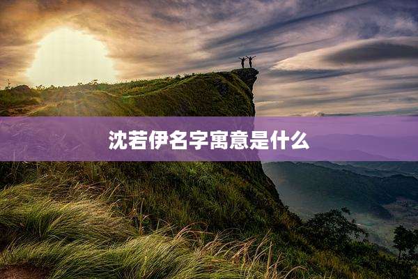 沈若伊名字寓意是什么