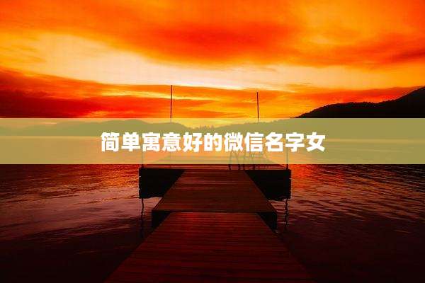 简单寓意好的微信名字女
