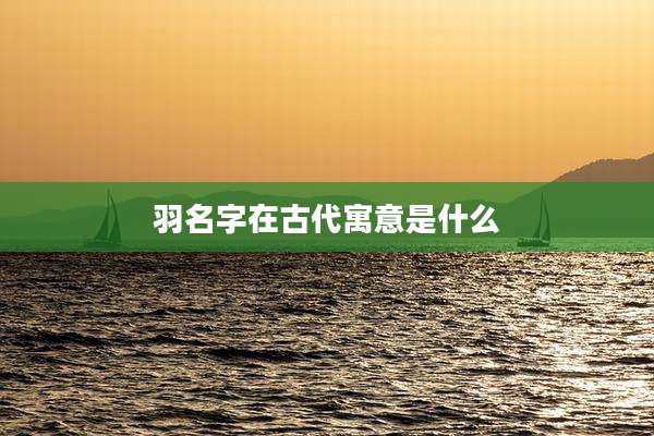 羽名字在古代寓意是什么