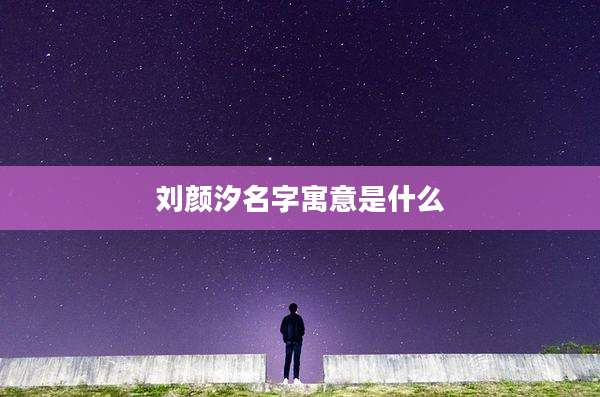 刘颜汐名字寓意是什么