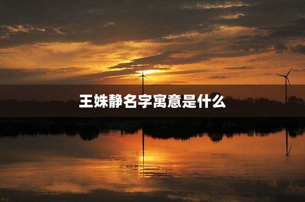 王姝静名字寓意是什么