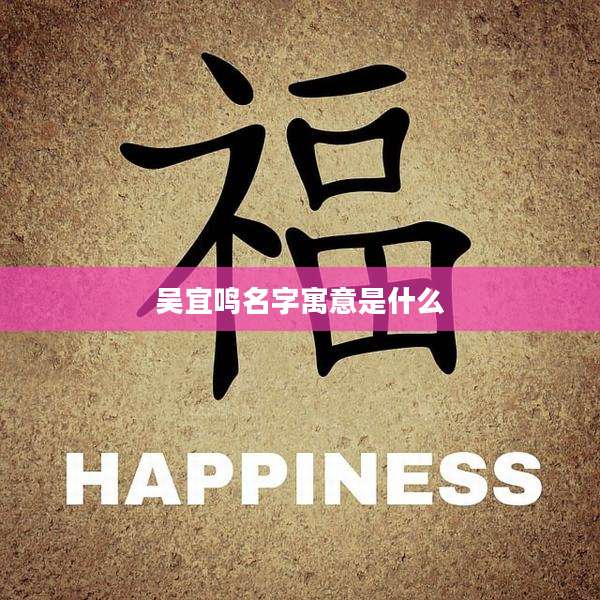 吴宜鸣名字寓意是什么